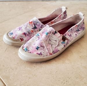 BLOWFISH MALIBU KIDS BUTTERFLIES AND FLOWERS SLIP ON SNEAKERS US 6